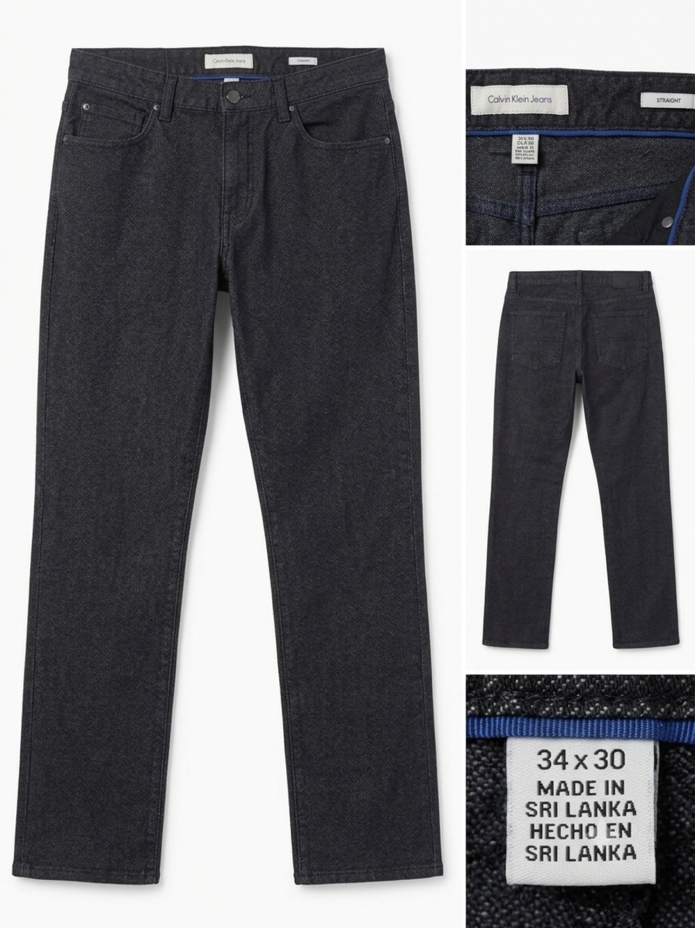 Calvin Klein Jeans Men's Straight Fit - Charcoal Grey - 34x30